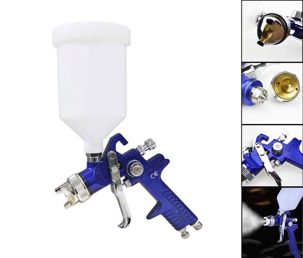 Aerografo 1.7 Mm Pistola Spruzzo Serbatoio A Caduta 600ml Ad Aria - 2