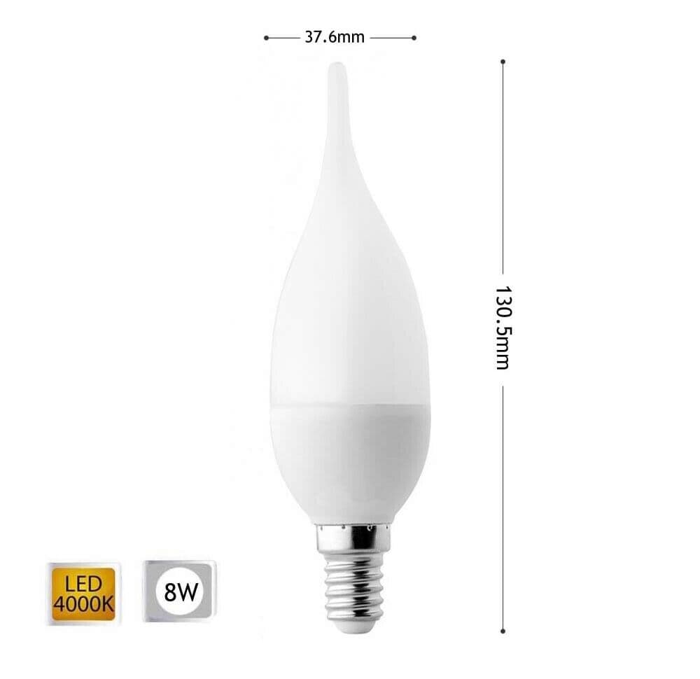 Lampadina Led 8 W Soffio Colpo Di Vento Luce Naturale E14 8w C37 - 2
