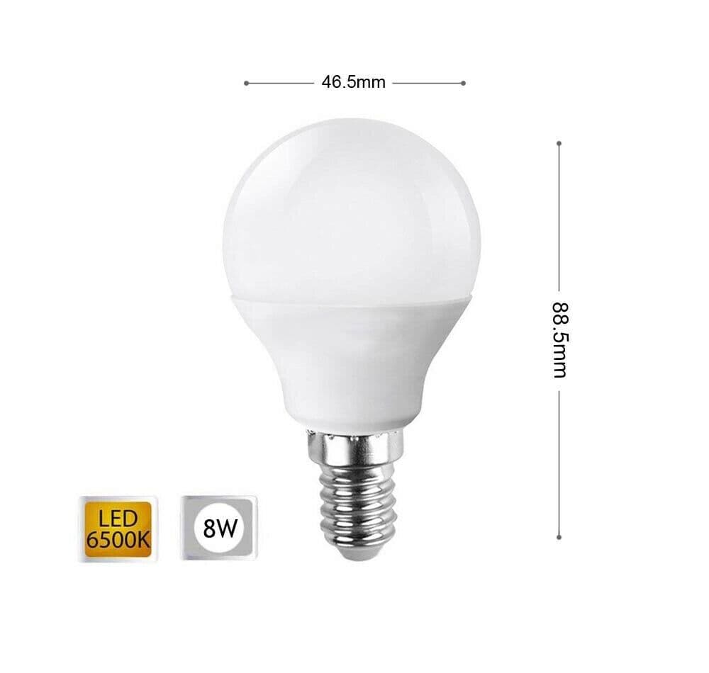 Lampadina Led 8 W Lampadine A Sfera Luce Bianca E14 8w E 14 G45 - 2