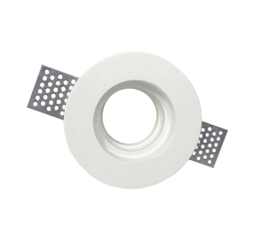 Portafaretto Ad Incasso In Gesso Rotondo Foro 105 Mm Supporto Faretto Gu10 Gs-04 - 3