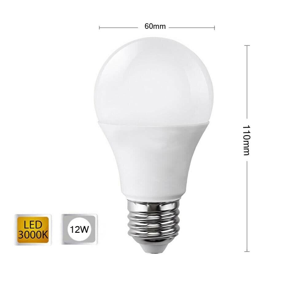 Lampadina Led 12 W Sfera Luce Calda 3000k E27 A60 - 4