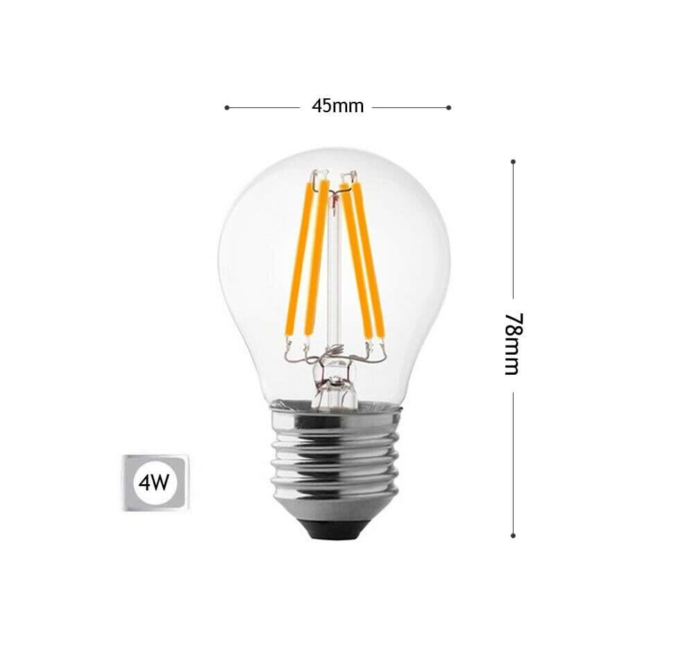 Lampadina Led 4w Luce Calda Filamento In Vetro Trasparente E27 4 W G45a-tc - 2