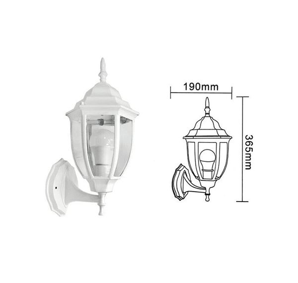 Lanterna Da Giardino Lampada A Parete Applique Per Esterno Stile Antico Bianco - 2
