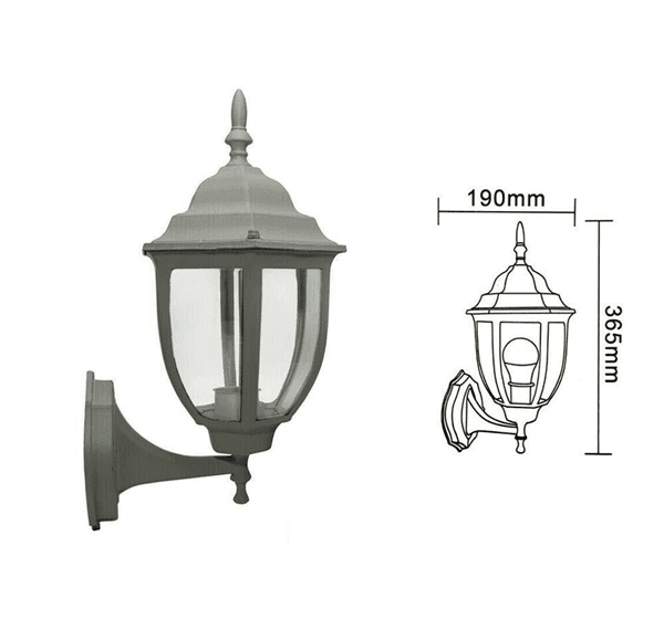 Lanterna Da Giardino Lampada A Parete Grigio Applique Per Esterno Stile Antico - 2