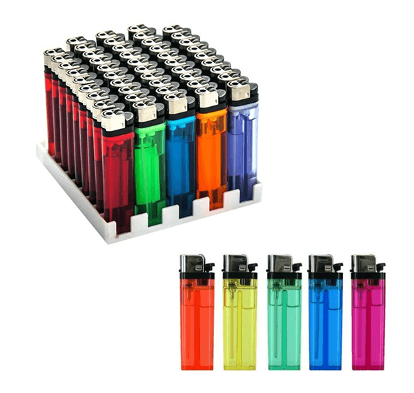 Stock 50 Pezzi Accendini Colorati Accendino Con Fiamma Regolabile - 2