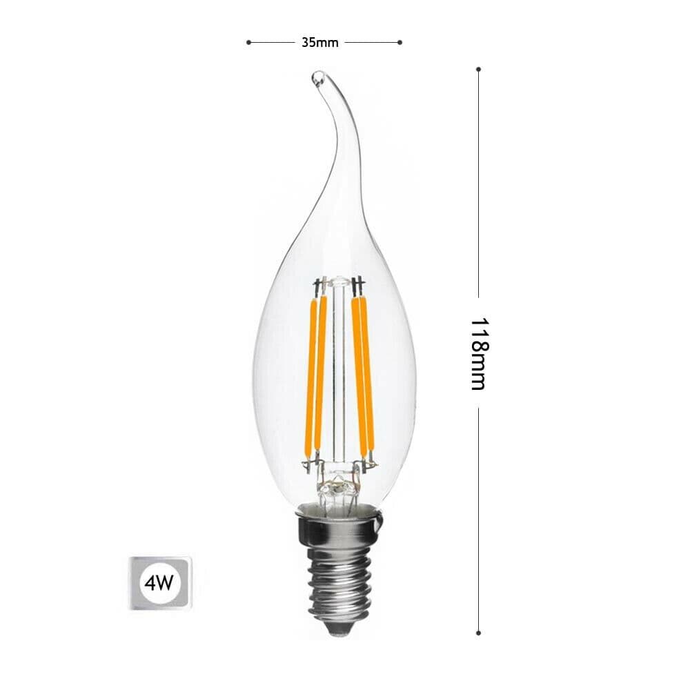 Lampadina Led Soffio Di Vento 4w Filamento Trasparente E14 4 W C35a-tc - 2