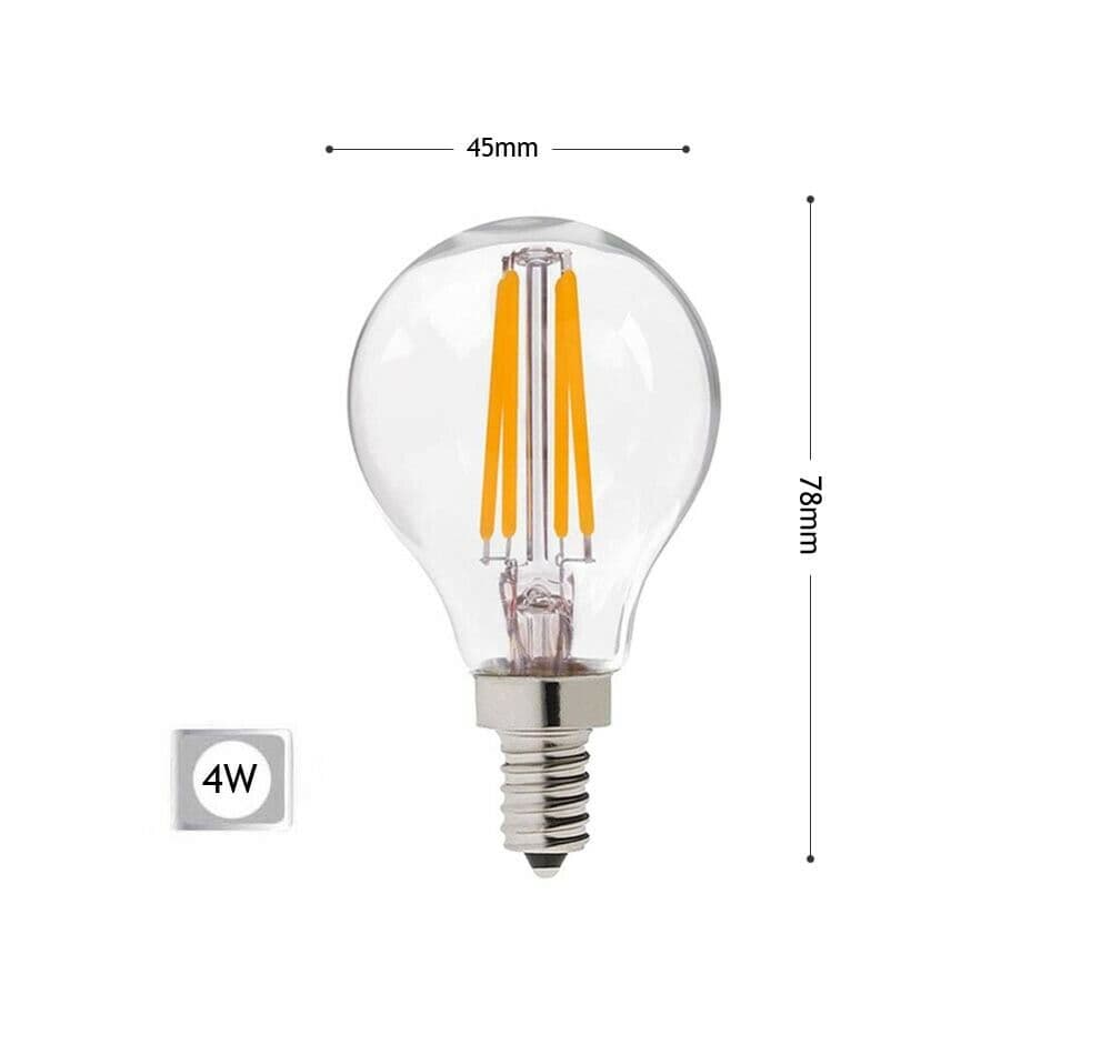 Lampadina Led 4w Luce Calda Filamento In Vetro Trasparente E14 4 W G45a-tc - 2
