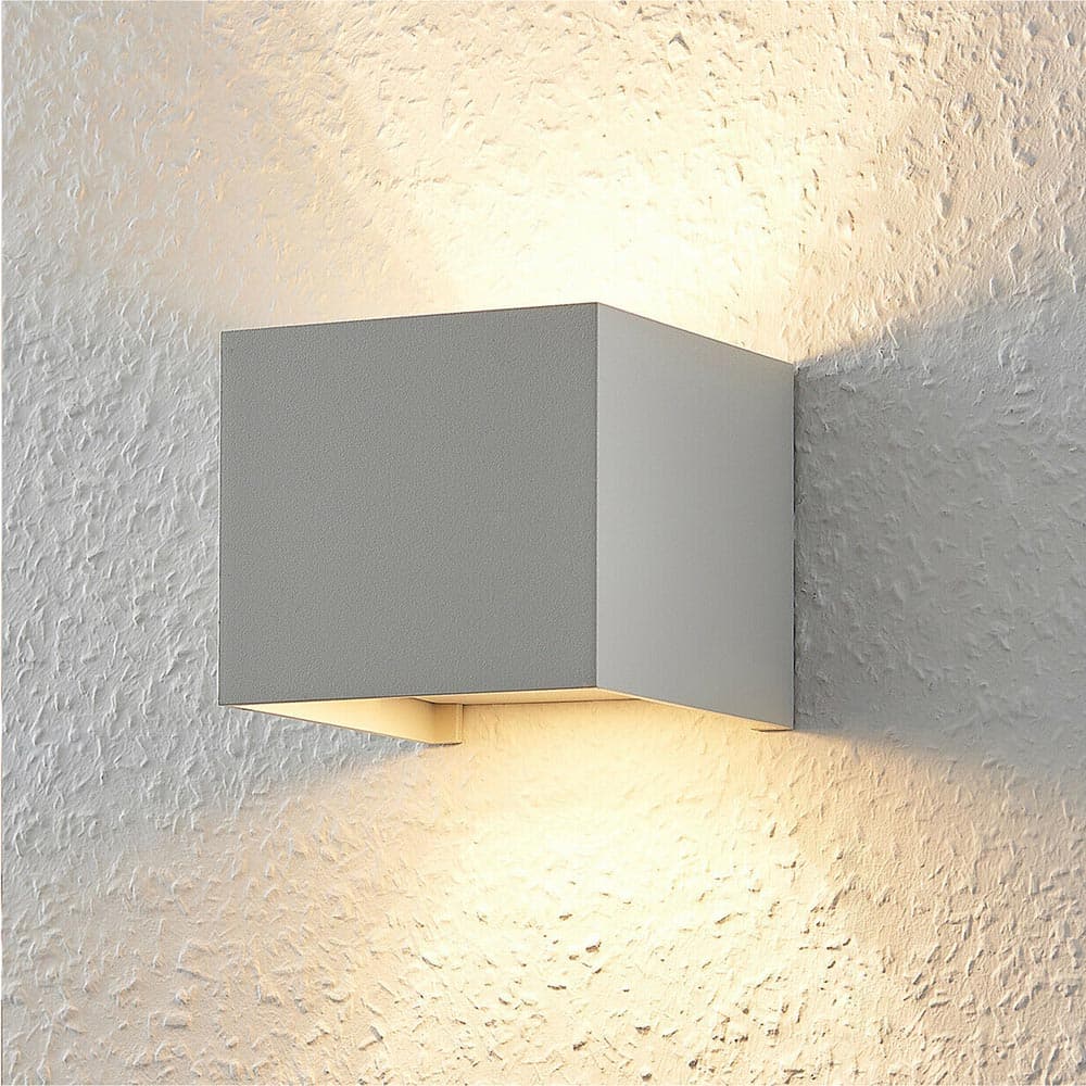Applique Da Parete Esterno Faretto Led Luce Naturale 4000k 12 W Ip65 Es46 Grigio - 4