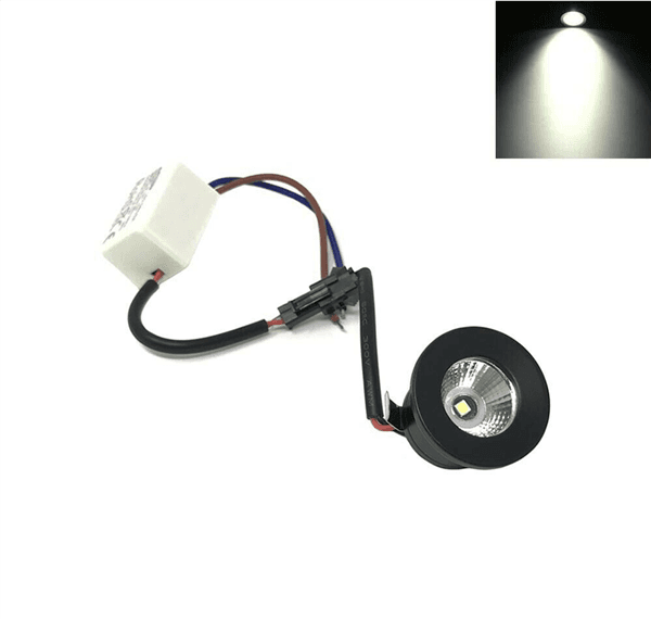 Faretto Led 1w A Incasso Mini Punto Luce Naturale 4000 K Bordo Nero - 3