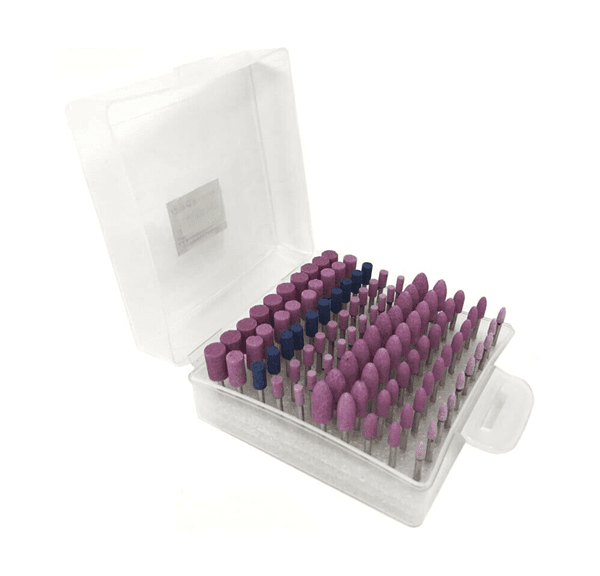 Kit 100 Accessori Per Minitrapano Testine Abrasive In Pietra Gambo 3 Mm - 4