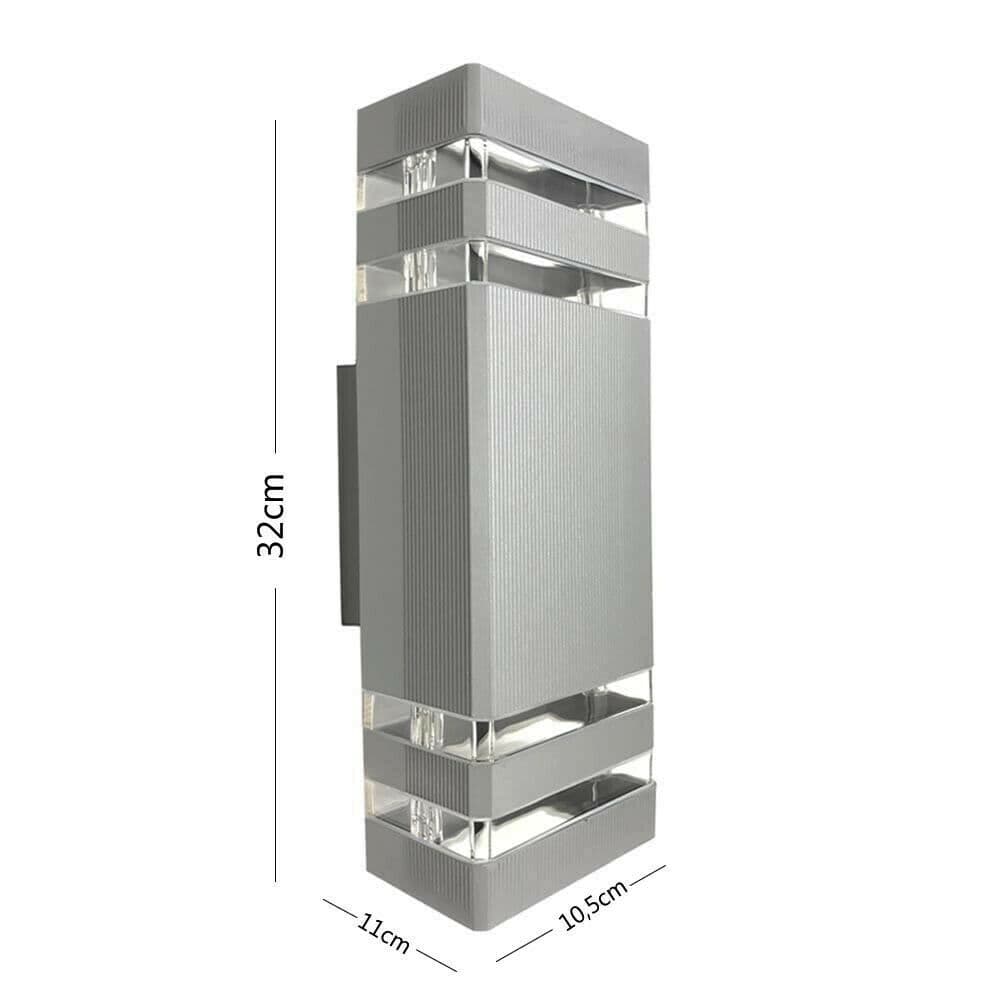 Applique A Parete Doppia Luce Lampada Per Esterno Giardino Stile Moderno Es20 - 5