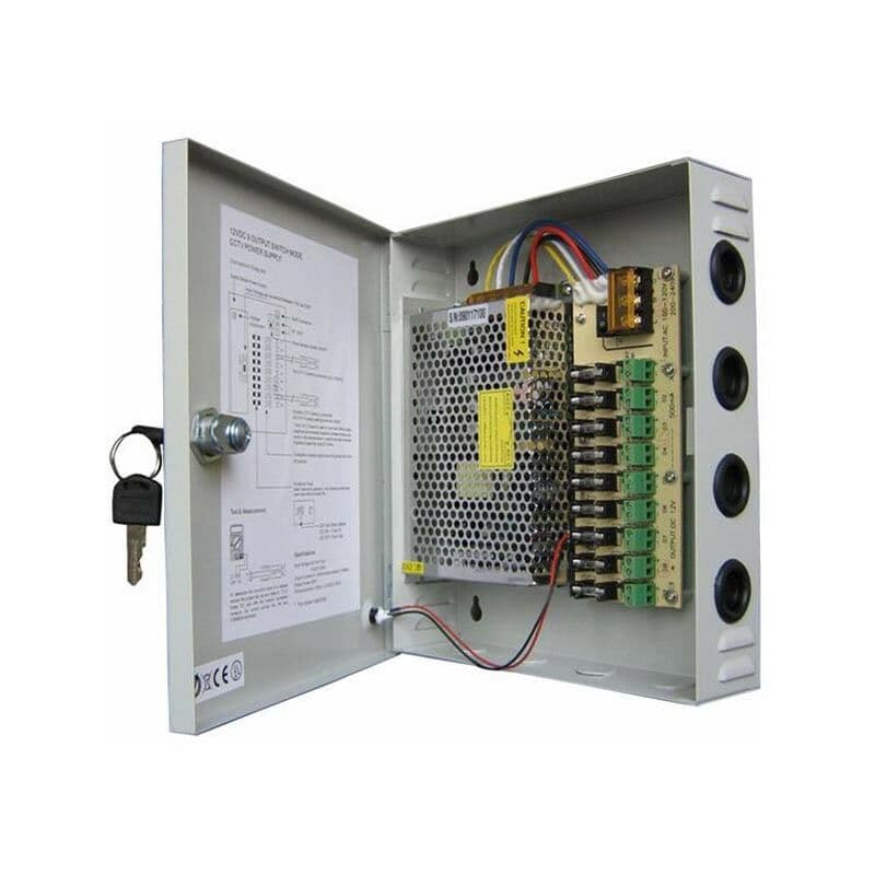 Alimentatore Stabilizzato Box 9 Canali Uscite Centralina X Telecamera Antifurto - 3