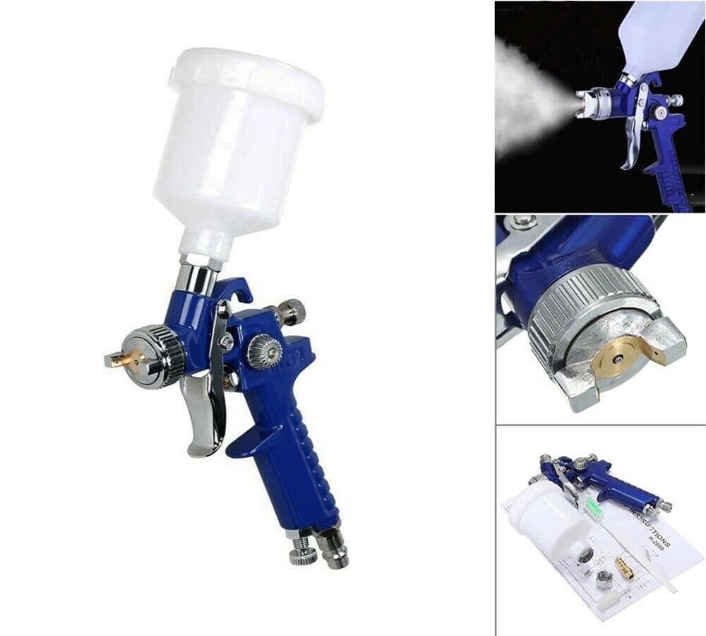 Aerografo Pistola Spruzzo 0.8 Mm Serbatoio A Caduta 100 Ml Ad Aria Compressa - 2