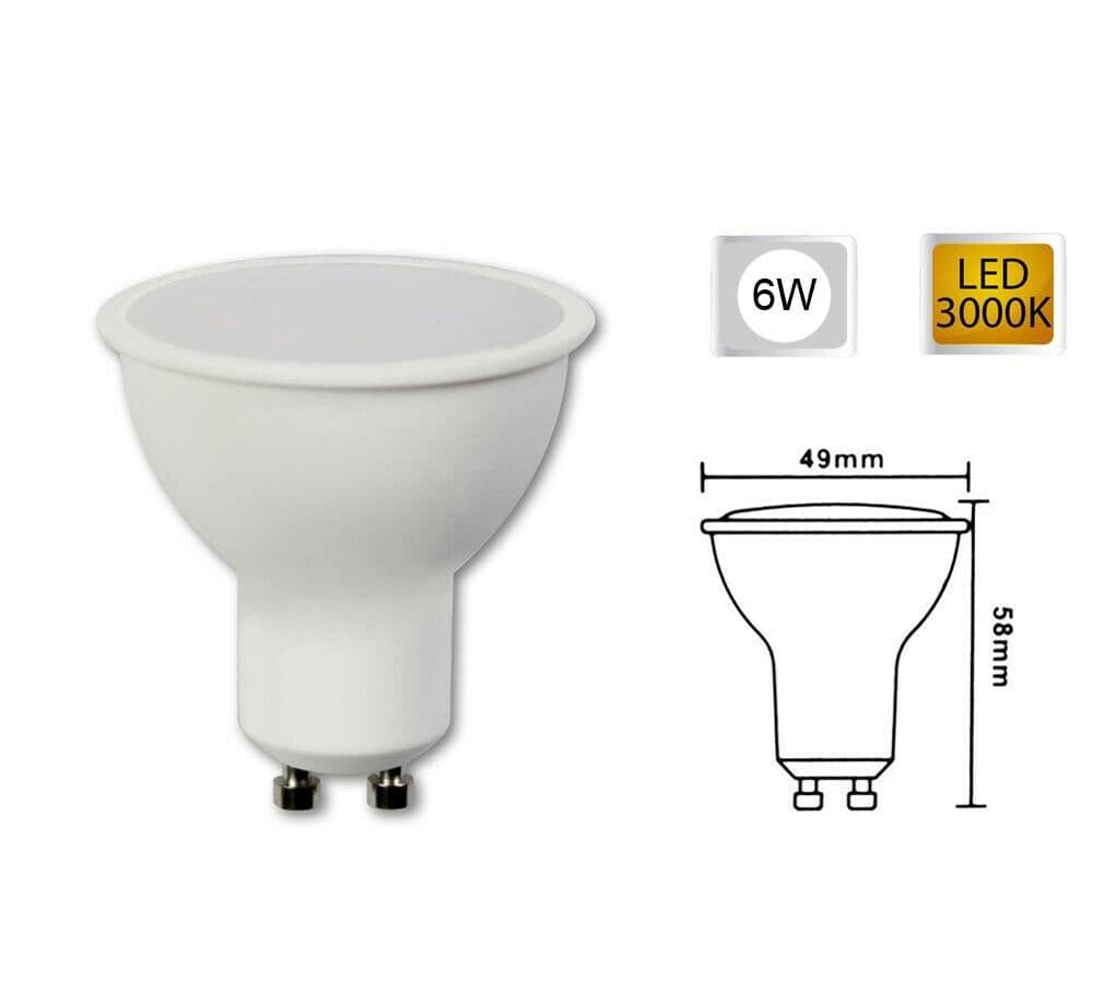 Faretto Led 6 Watt Gu10 Ad Incasso Lampadina 6w Luce Calda - 3