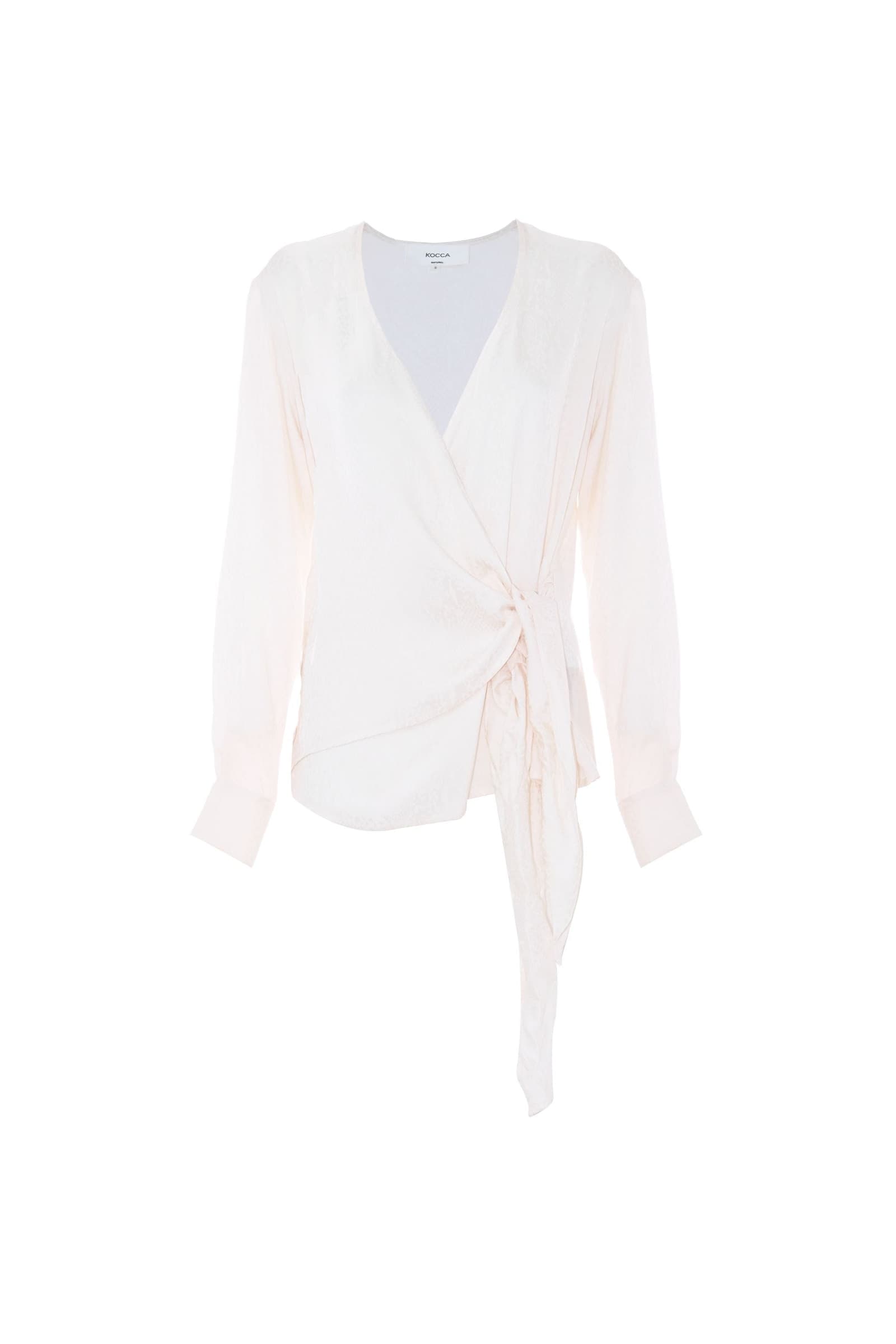 Blusa a portafogli con chiusura a nodo blanche - 5