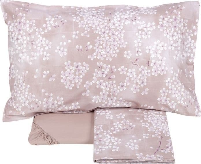 Completo lenzuola matrimoniale Kimono in percalle di puro cotone -  Fazzini – Rosa – divano