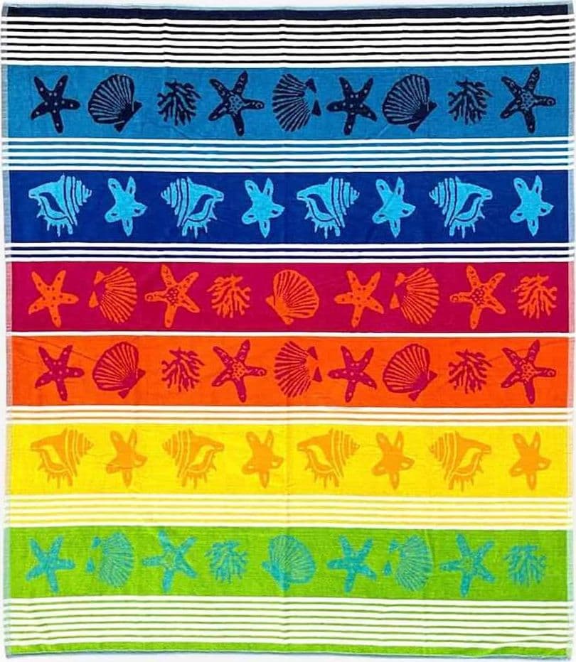 TELO MARE MISURA GRANDE IN SPUGNA DI COTONE 140x165 MULTICOLOR