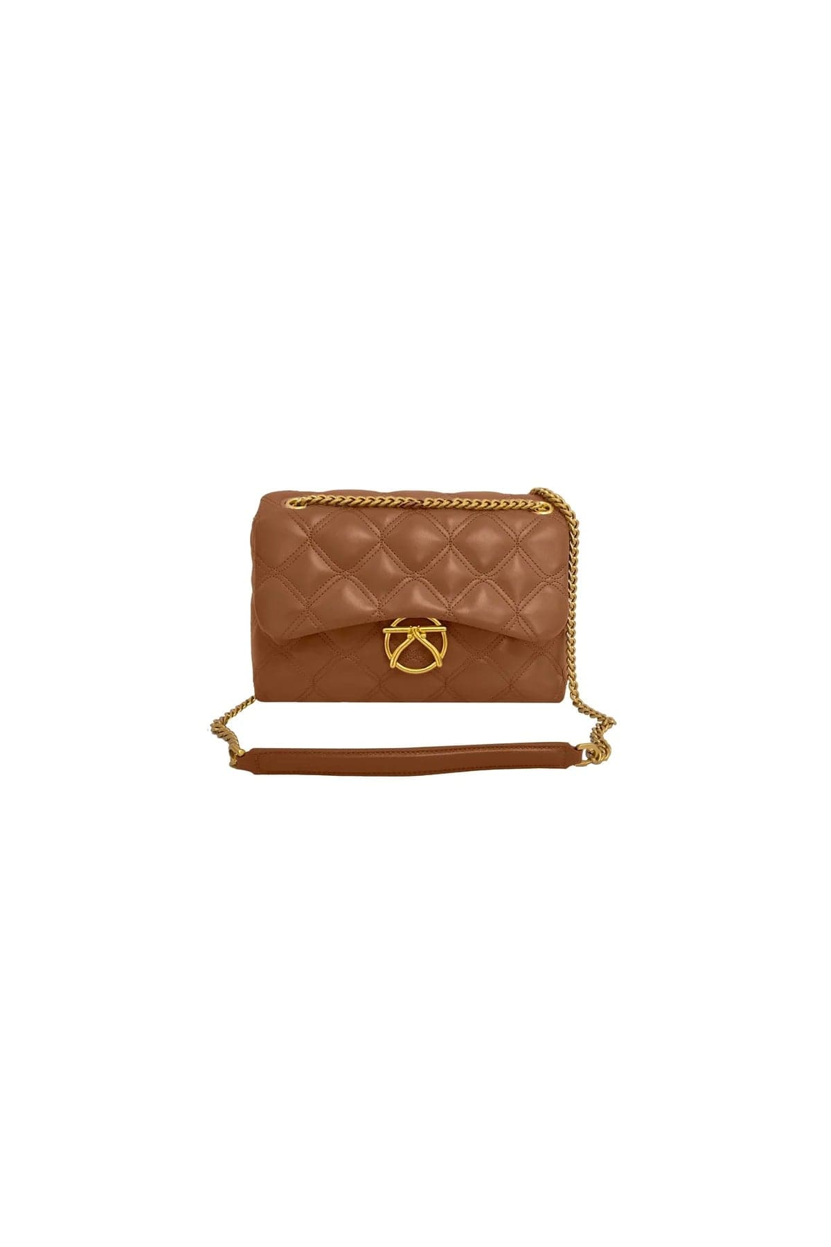 Borsa matelassé con catena dorata cannella – TAGLIA UNICA, BEIGE – Kocca – pelle