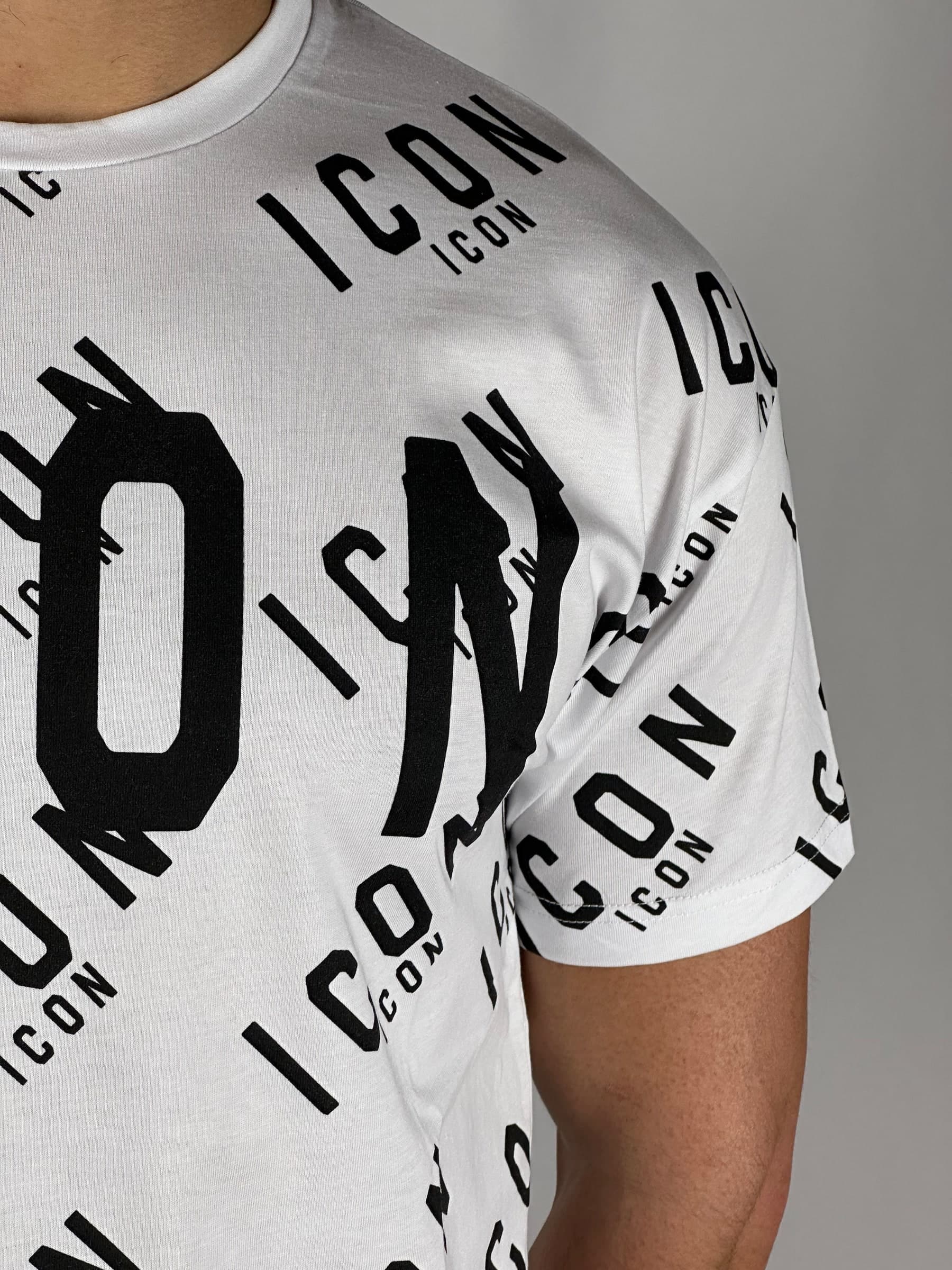 T-shirt con logo stampa all over bianca - 6
