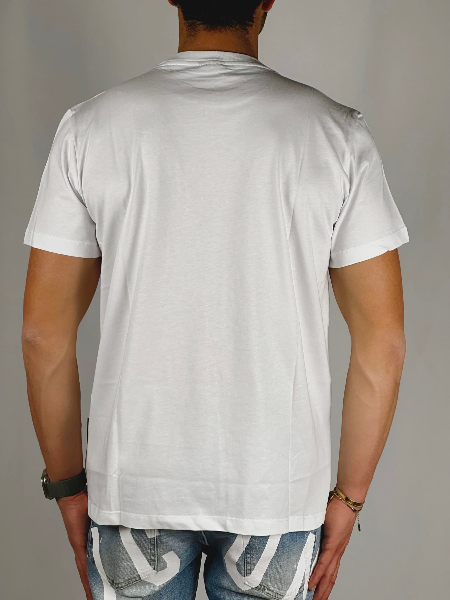 T-shirt bianca con logo bicolore fluo - 5