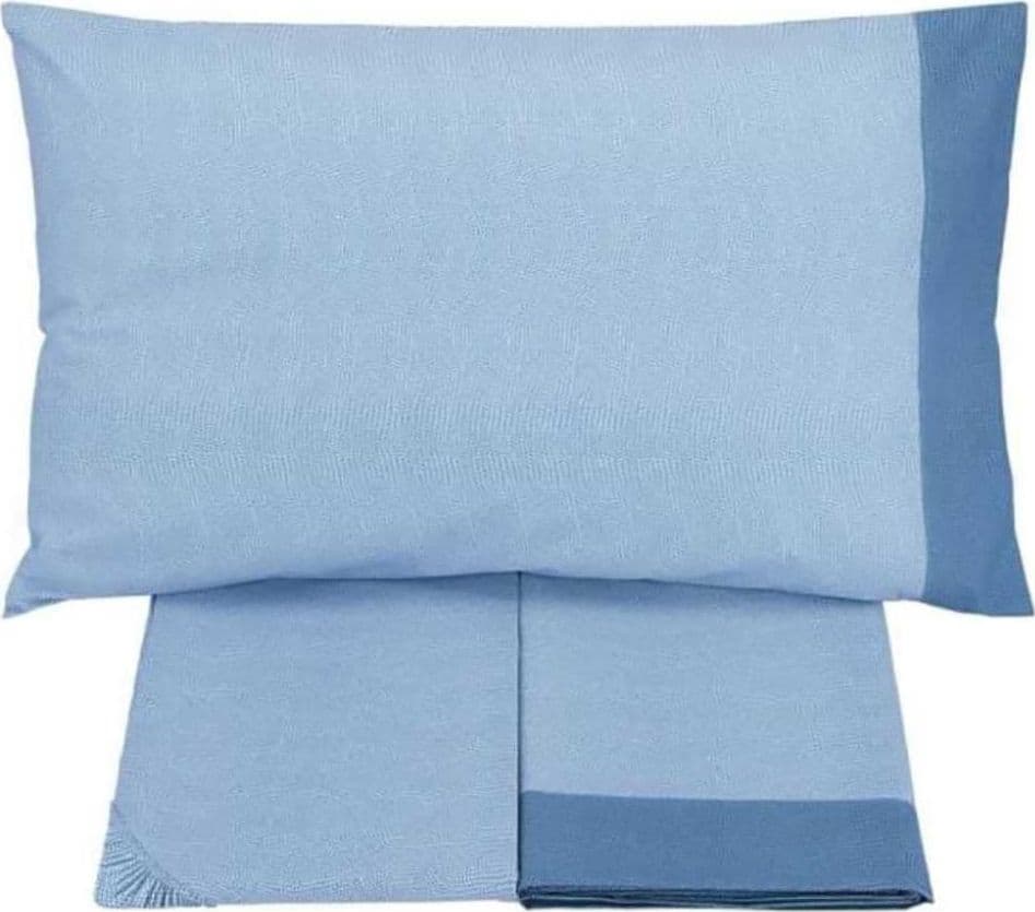 GABEL COMPLETO LENZUOLA FLANELLA DI COTONE 1 PIAZZA CHROMO – Blu – blu
