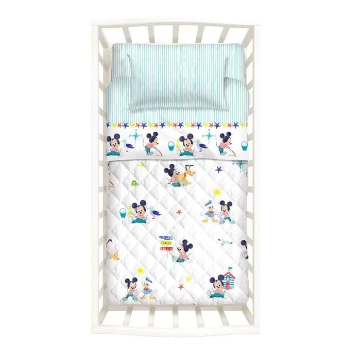 Copriletto con Paracolpi Primaverile Baby Mickey - Caleffi - 3