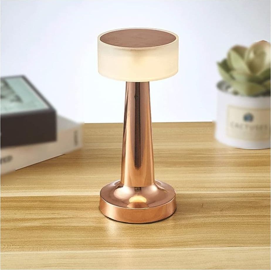 LAMPADA DA TAVOLO TOUCH LED RICARICABILE USB LUCE DECORATIVA 3 COLORI SENZA FILI - 10