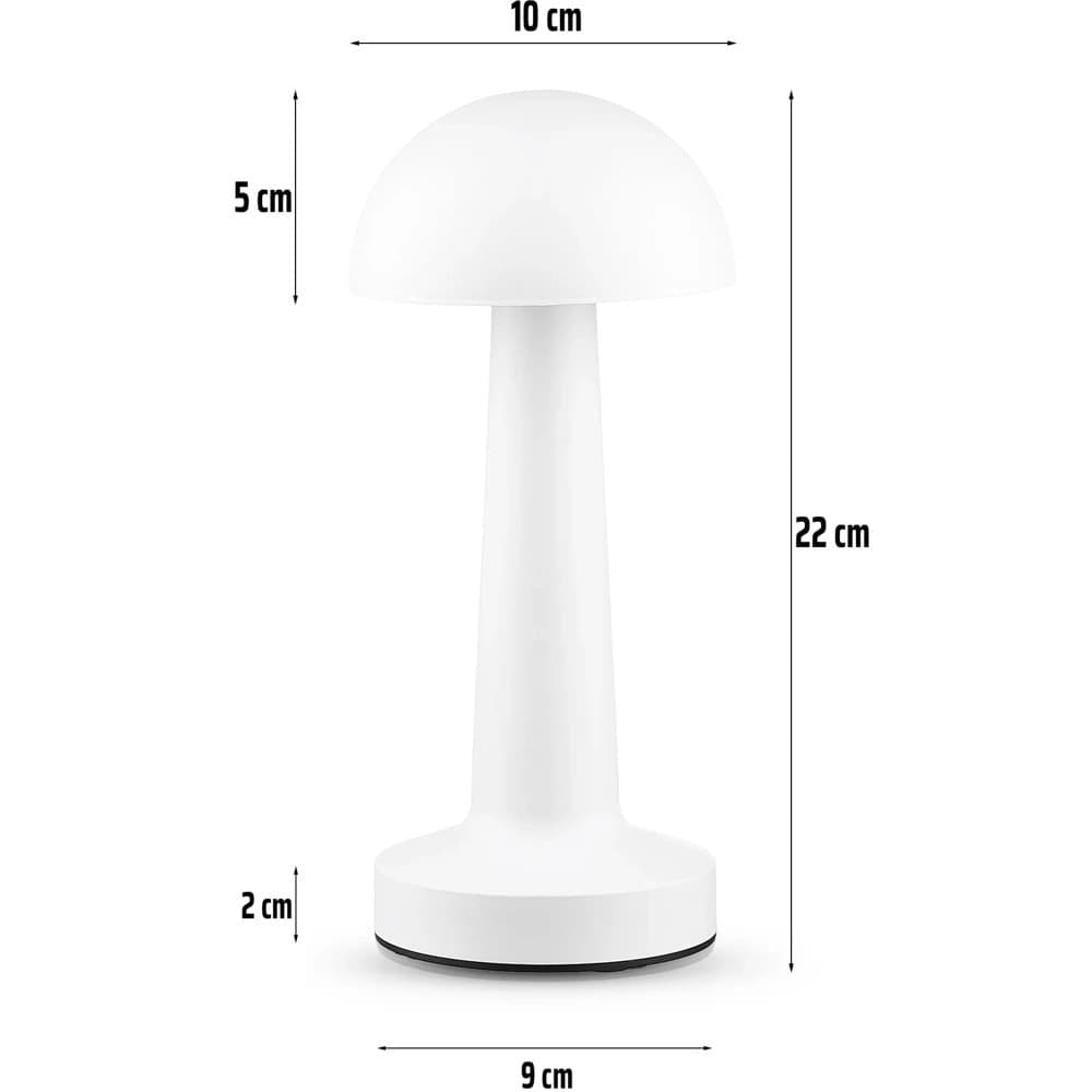 LAMPADA DA TAVOLO TOUCH LED RICARICABILE USB LUCE DECORATIVA FUNGO 3 COLORI SENZA FILI - 14