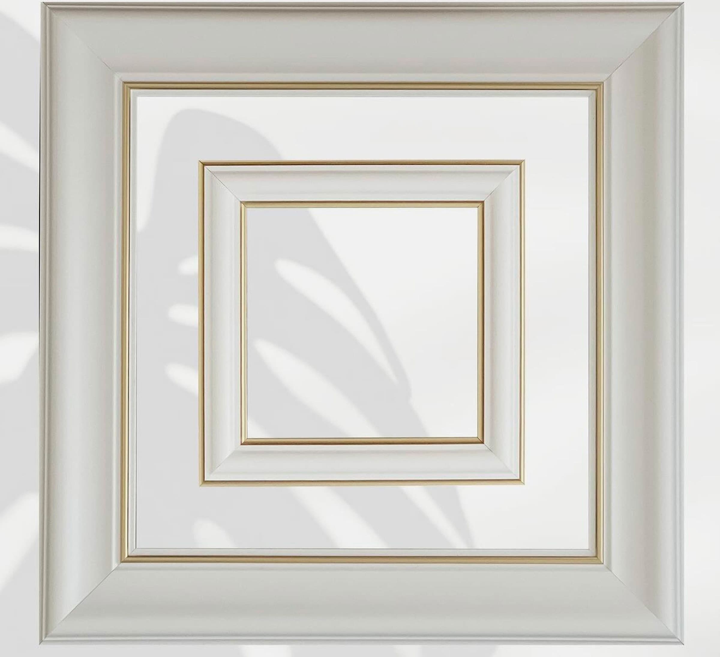 Cornice Bugna Preassemblata per Boiserie in polimeri linea GOLD (filo oro) bianco Avorio 9010 varie dimensioni - Eternal Parquet