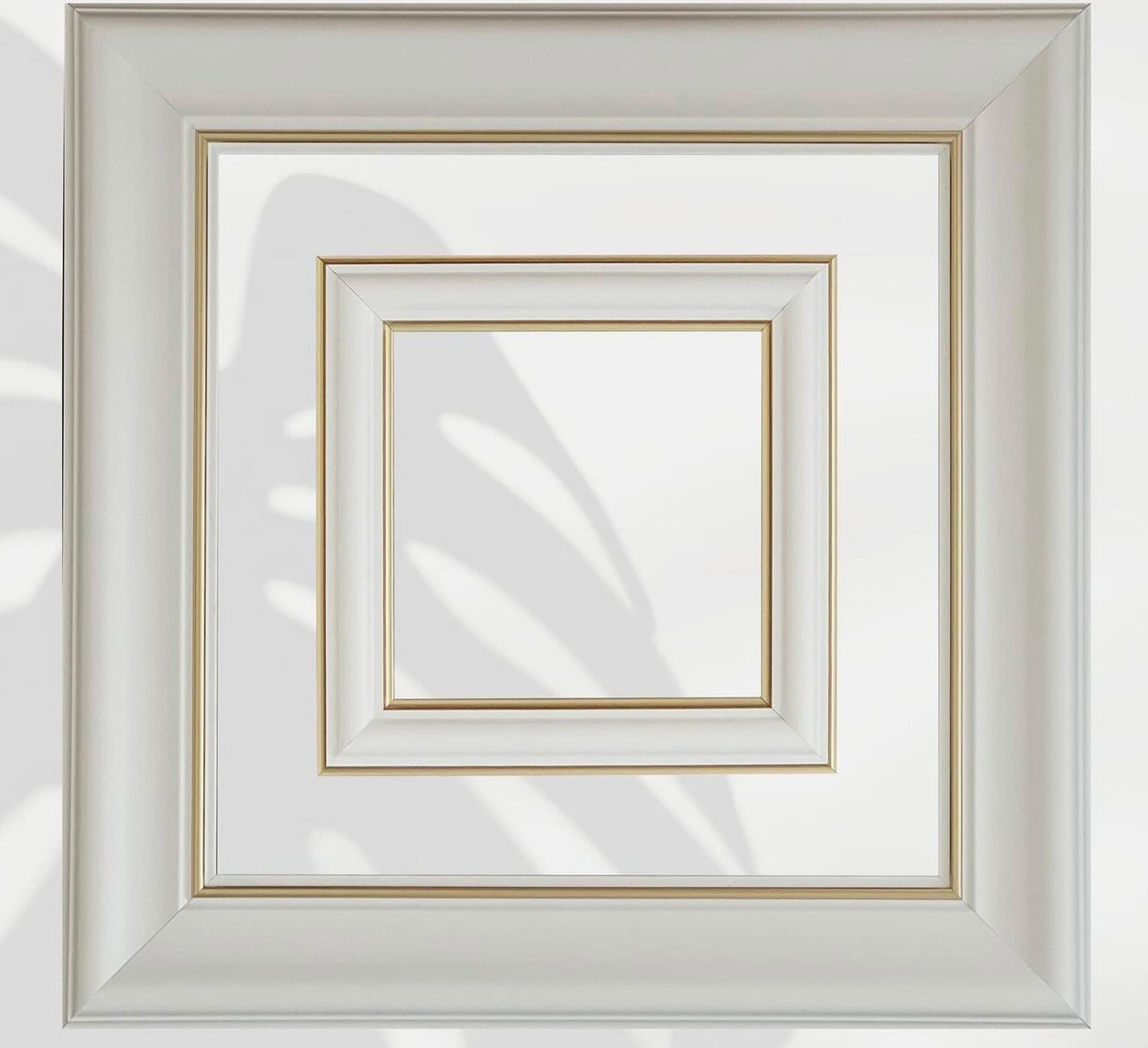 Cornice Bugna Preassemblata per Boiserie in polimeri linea GOLD (filo oro) bianco Avorio 9010 varie dimensioni - Eternal Parquet