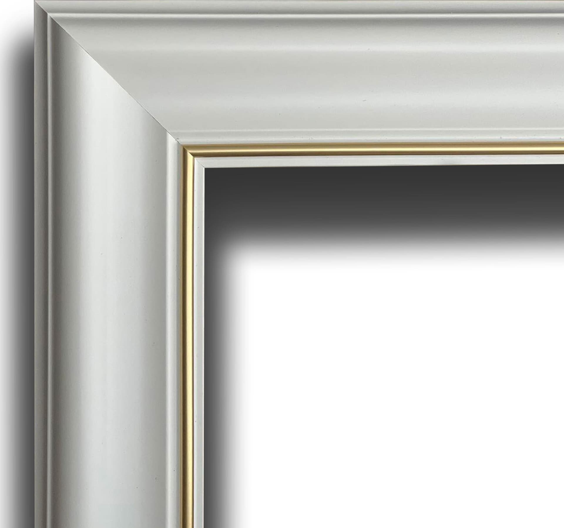 Cornice Bugna Preassemblata per Boiserie in polimeri linea GOLD (filo oro) bianco Avorio 9010 varie dimensioni - Eternal Parquet
