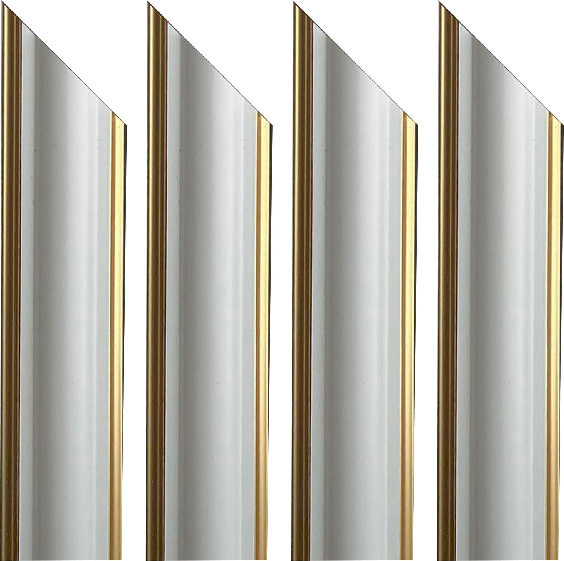 Cornice Bugna Preassemblata per Boiserie in polimeri linea GOLD (doppio filo oro) bianco Avorio 9010 varie dimensioni - Eternal Parquet