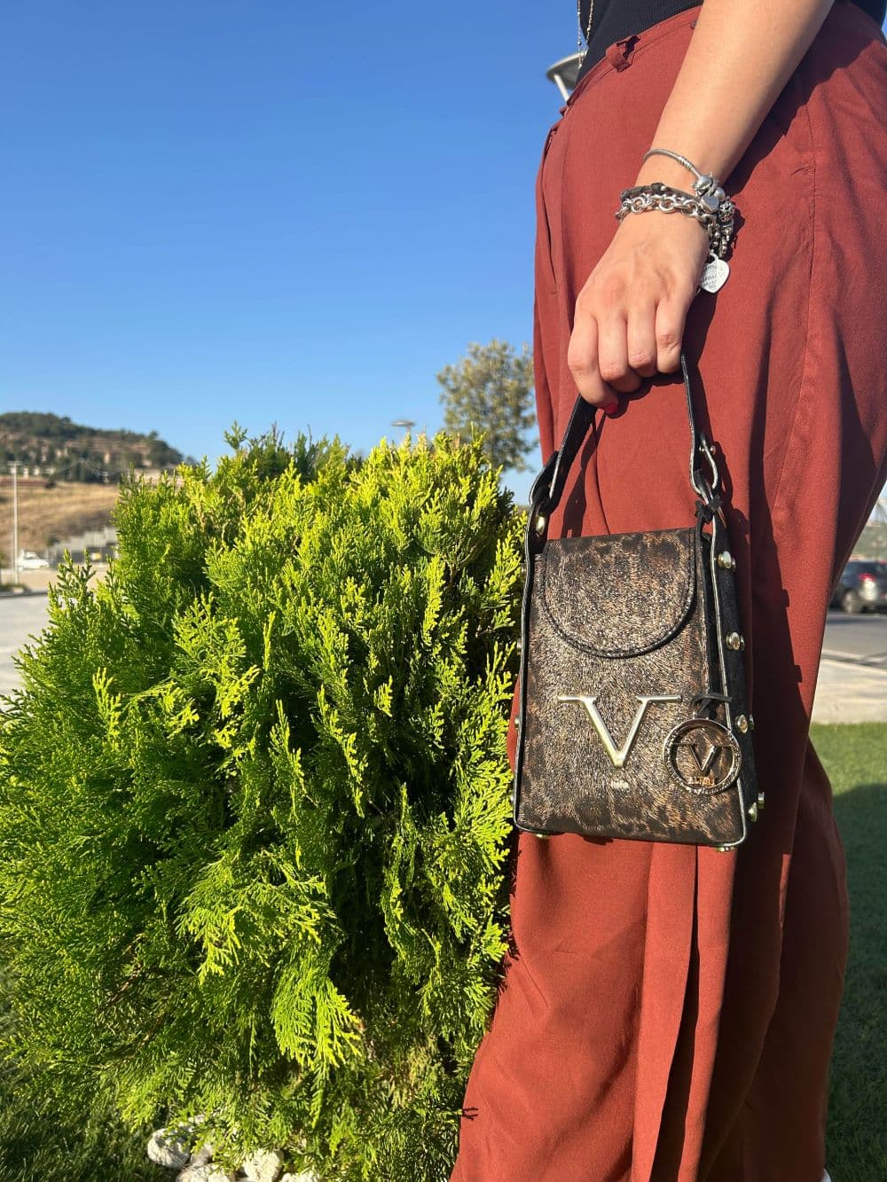 Borsa Donna V Versace Italia in Pelle Cheeta - Luxury Leather Bag Elegante e Raffinata - 5