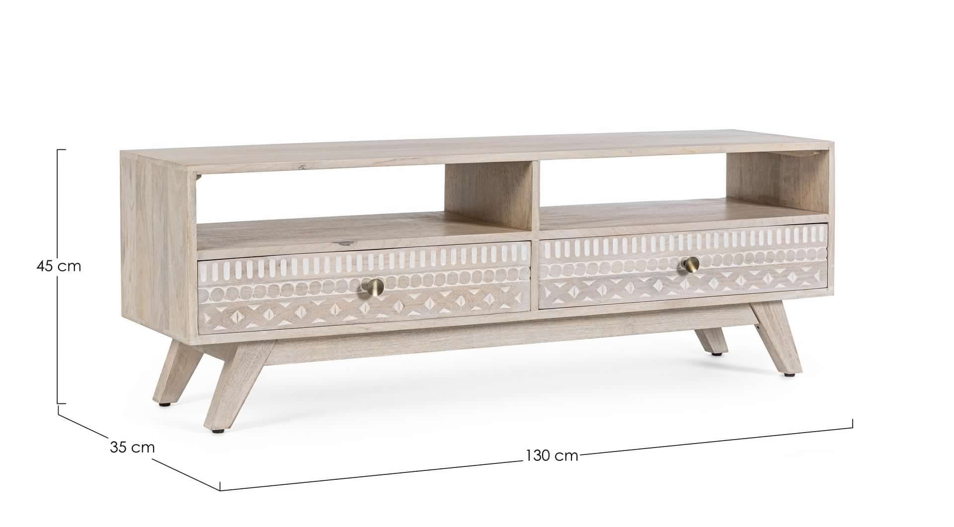 Mobile porta TV "Indira" per interno 130 x 35 x 45h cm in Pareti attrezzate Decor Space - Altamura, commercioVirtuoso.it