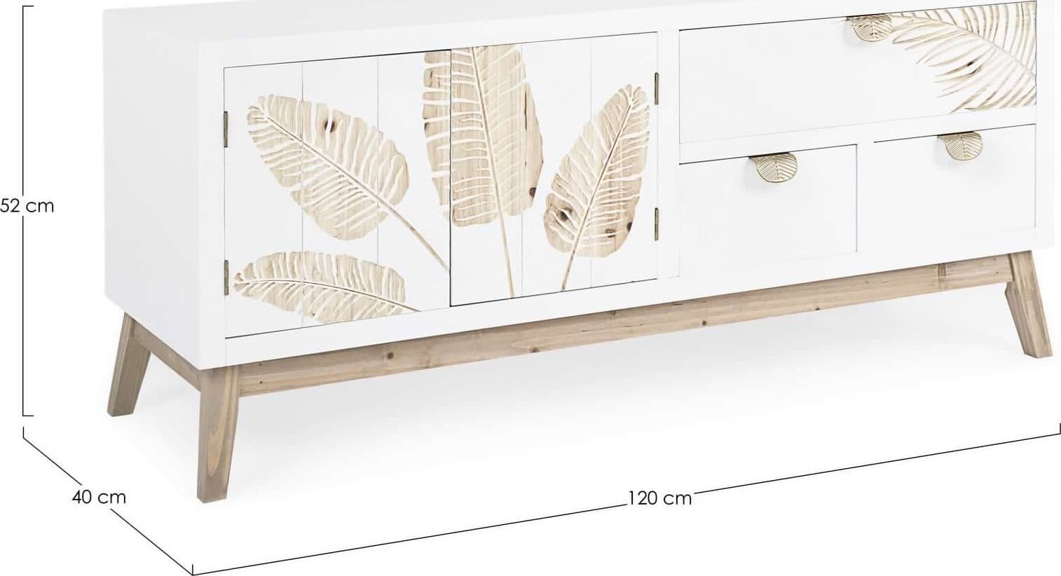 Mobile porta TV "Folium" per interno 120 x 40 x 52h cm in Pareti attrezzate Decor Space - Altamura, commercioVirtuoso.it