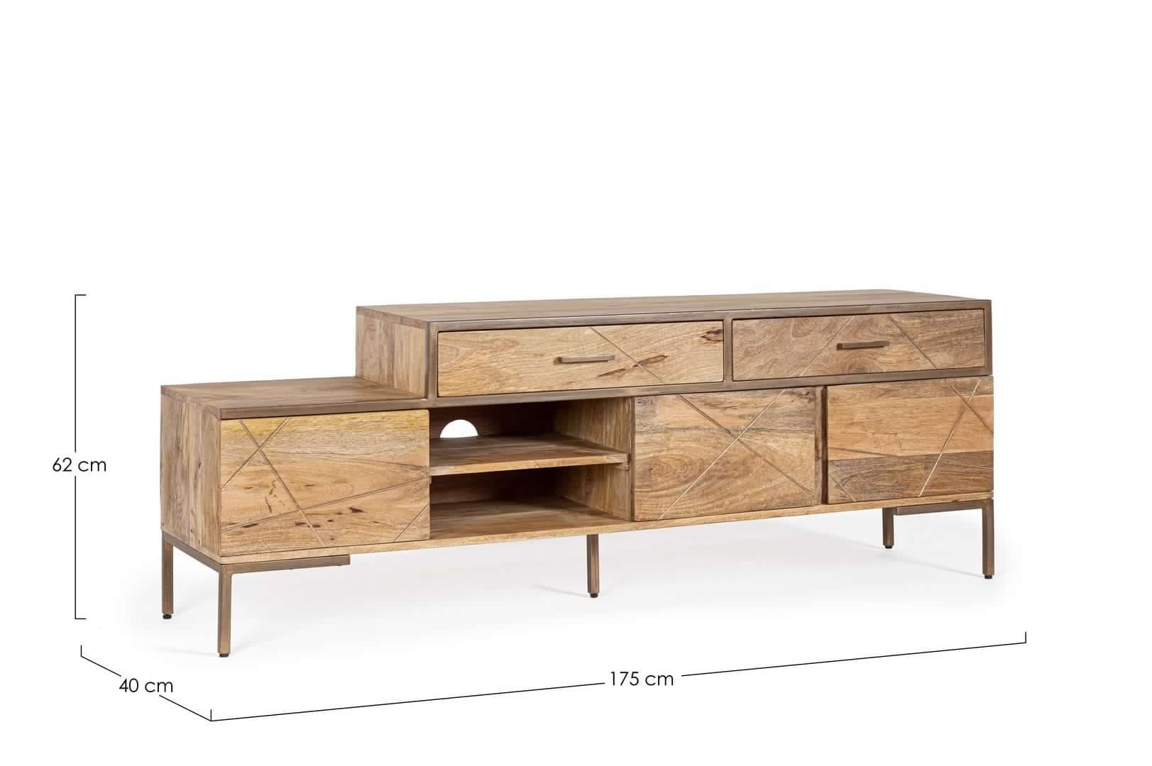 Mobile porta TV "Jaidev" per interno 175 x 40 x 62h cm in Pareti attrezzate Decor Space - Altamura, commercioVirtuoso.it