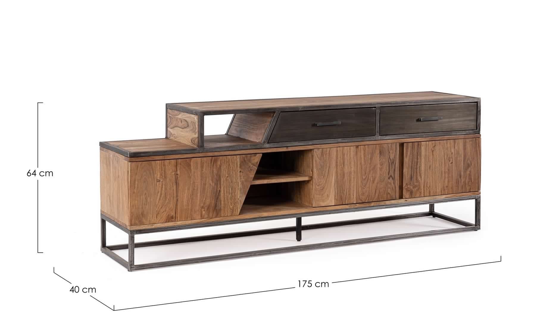 Mobile porta TV "Janak" per interno 175 x 40 x 64h cm in Pareti attrezzate Decor Space - Altamura, commercioVirtuoso.it