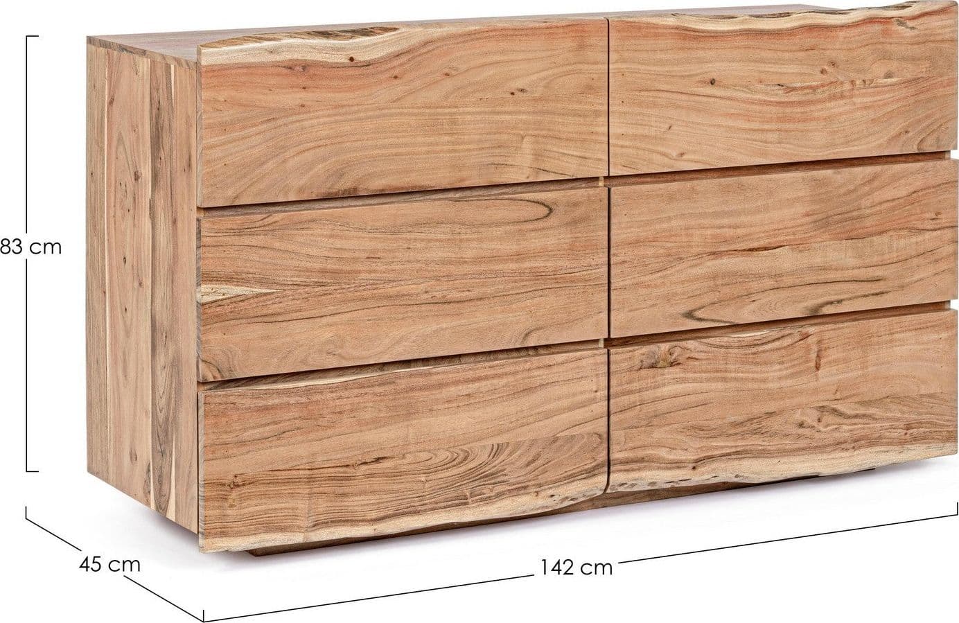 Cassettiera "Aron" per interno, con 6 Cassetti, 146 x 48 x 89 cm in Cassettiere Decor Space - Altamura, commercioVirtuoso.it