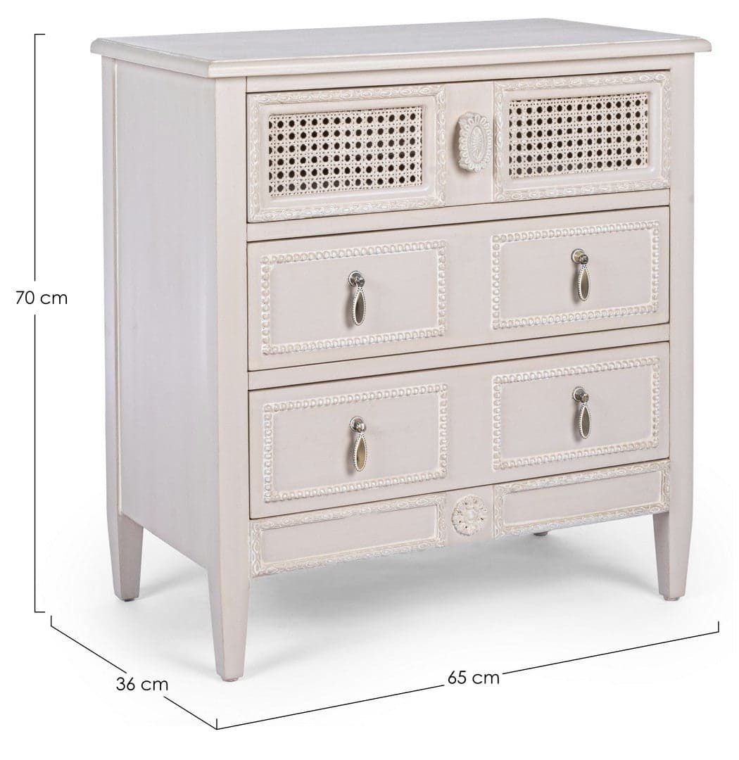 Cassettiera "Eunice" per interno, con 3 Cassetti, 69 x 40 x 75 cm in Cassettiere Decor Space - Altamura, commercioVirtuoso.it