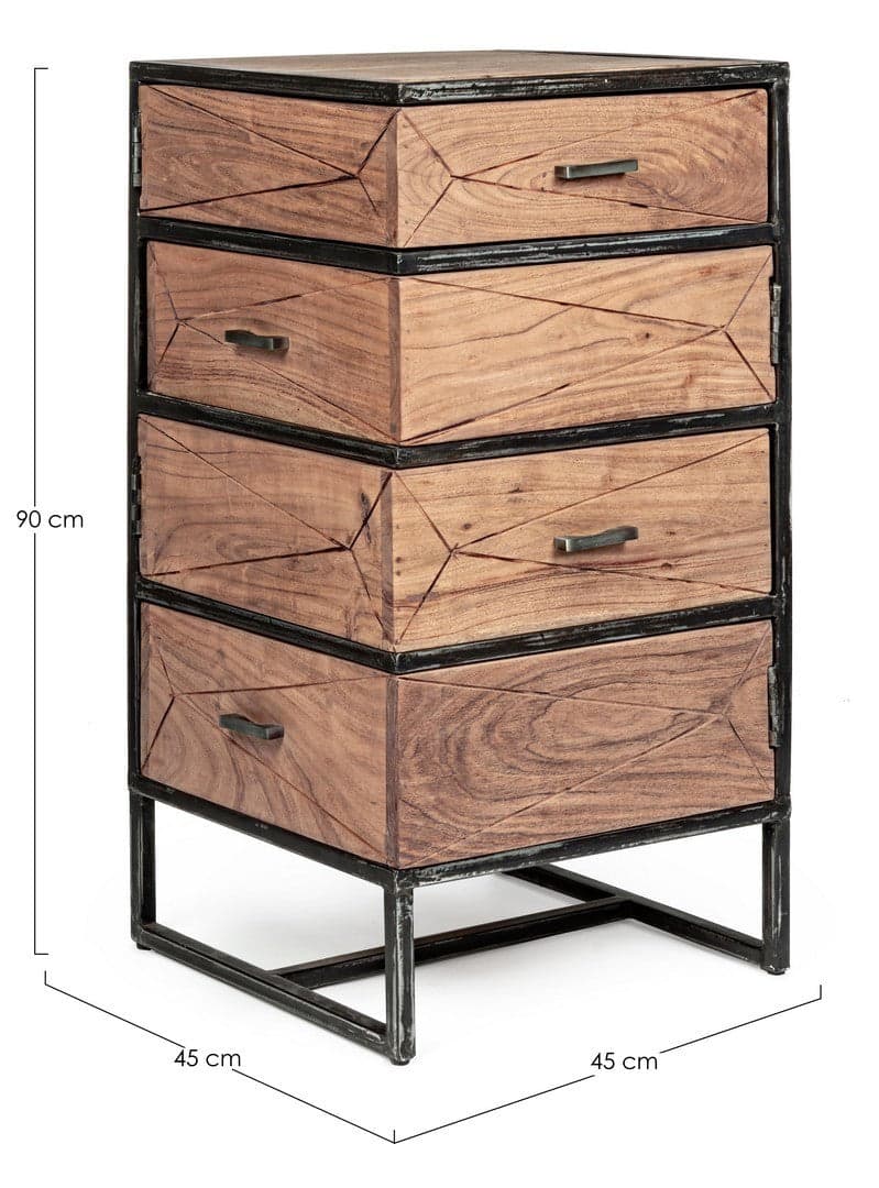 Cassettiera "Egon" per interno, con 4 Cassetti, 49.5 x 49.5 x 95 cm in Cassettiere Decor Space - Altamura, commercioVirtuoso.it