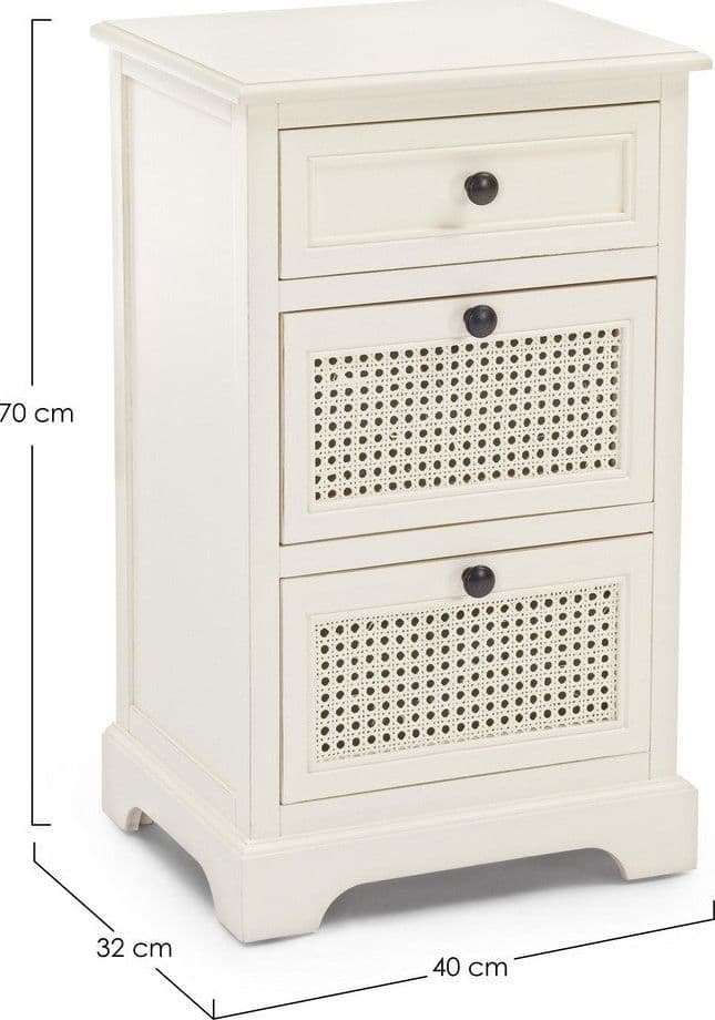 Cassettiera "Amabel" per interno, con 3 Cassetti, 43.4 x 35.4 x 73.4 cm in Cassettiere Decor Space - Altamura, commercioVirtuoso.it