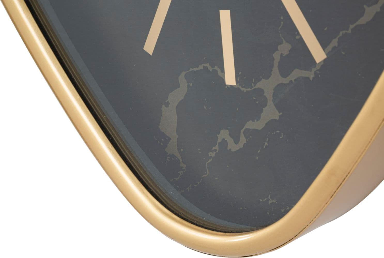 Orologio da parete triangolare in ferro color oro e nero per salotto e cucina in Orologi da parete Decor Space - Altamura, commercioVirtuoso.it