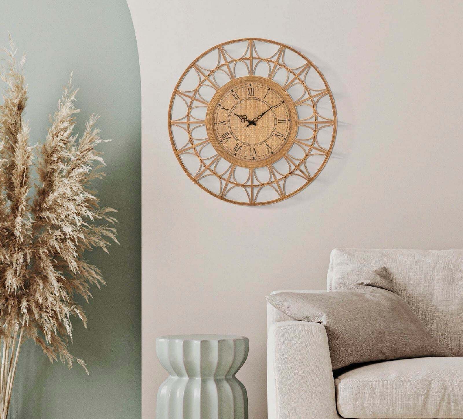 Orologio-da-parete-in-rattan-con-cornice-decorata-per-salotto-e-cucina