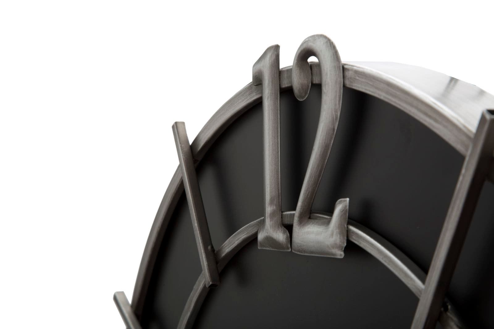 Orologio da parete in legno MDF e ferro color nero e argento per salotto e cucina in Orologi da parete Decor Space - Altamura, commercioVirtuoso.it
