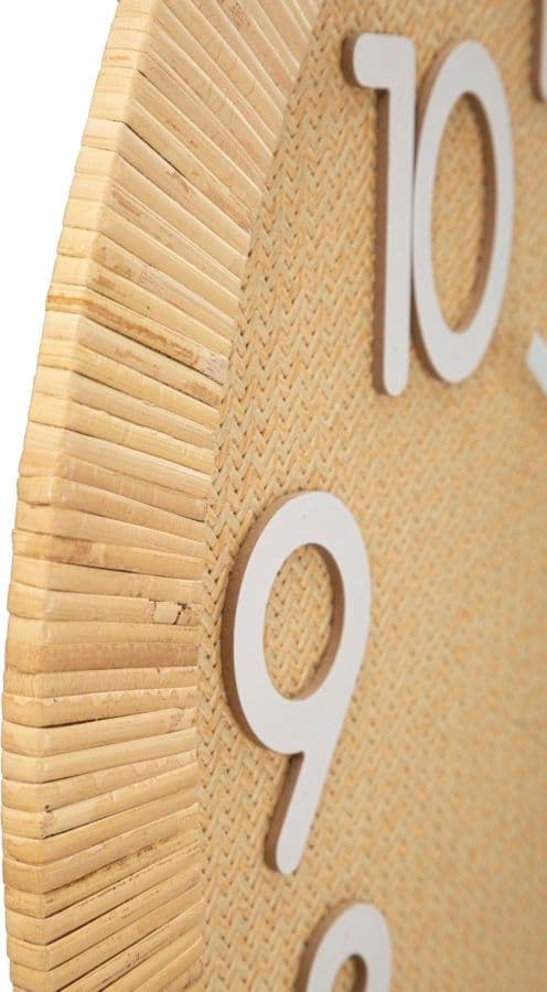 Orologio da parete Plus in rattan e legno MDF per salotto e cucina in Orologi da parete Decor Space - Altamura, commercioVirtuoso.it