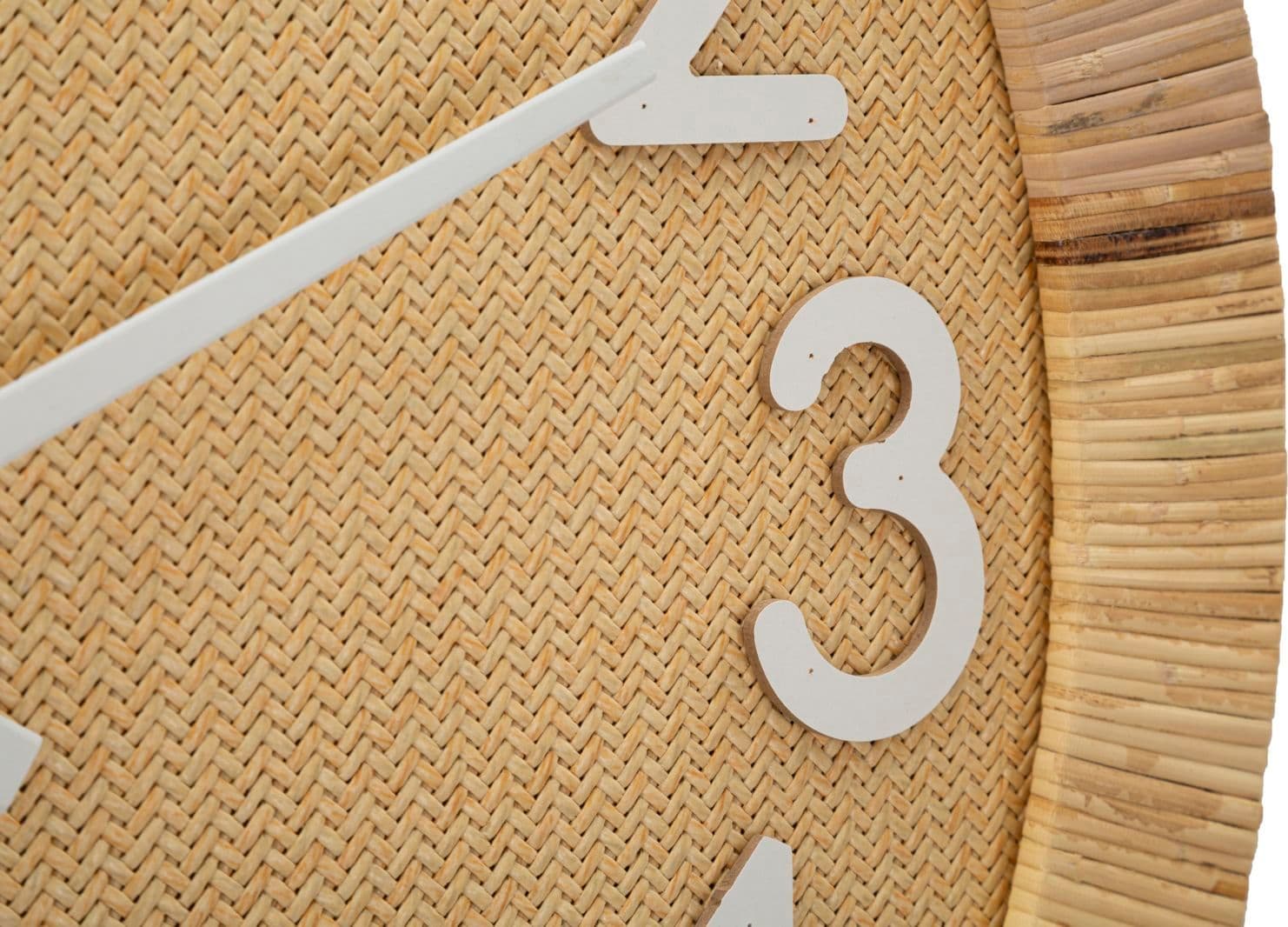Orologio da parete Plus in rattan e legno MDF per salotto e cucina in Orologi da parete Decor Space - Altamura, commercioVirtuoso.it