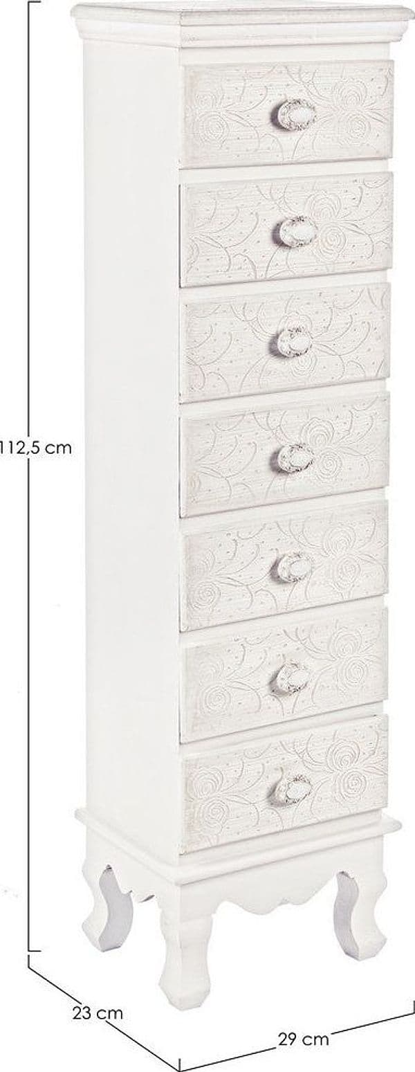 Cassettiera "Clorine" per interno, con 4 Cassetti, 45 x 34.5 x 87.5 cm in Cassettiere Decor Space - Altamura, commercioVirtuoso.it