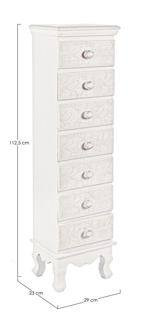 Cassettiera "Clorine" per interno, con 4 Cassetti, 45 x 34.5 x 87.5 cm in Cassettiere Decor Space - Altamura, commercioVirtuoso.it