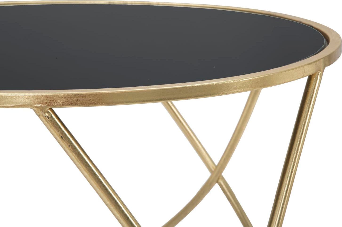 Tavolinetto ring struttura in ferro color oro e vetro per interni in Console e tavoli da divano Decor Space - Altamura, commercioVirtuoso.it
