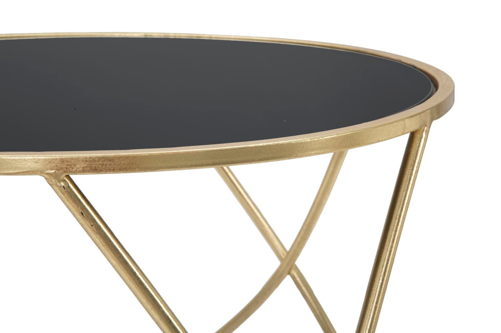 Tavolinetto ring struttura in ferro color oro e vetro per interni in Console e tavoli da divano Decor Space - Altamura, commercioVirtuoso.it